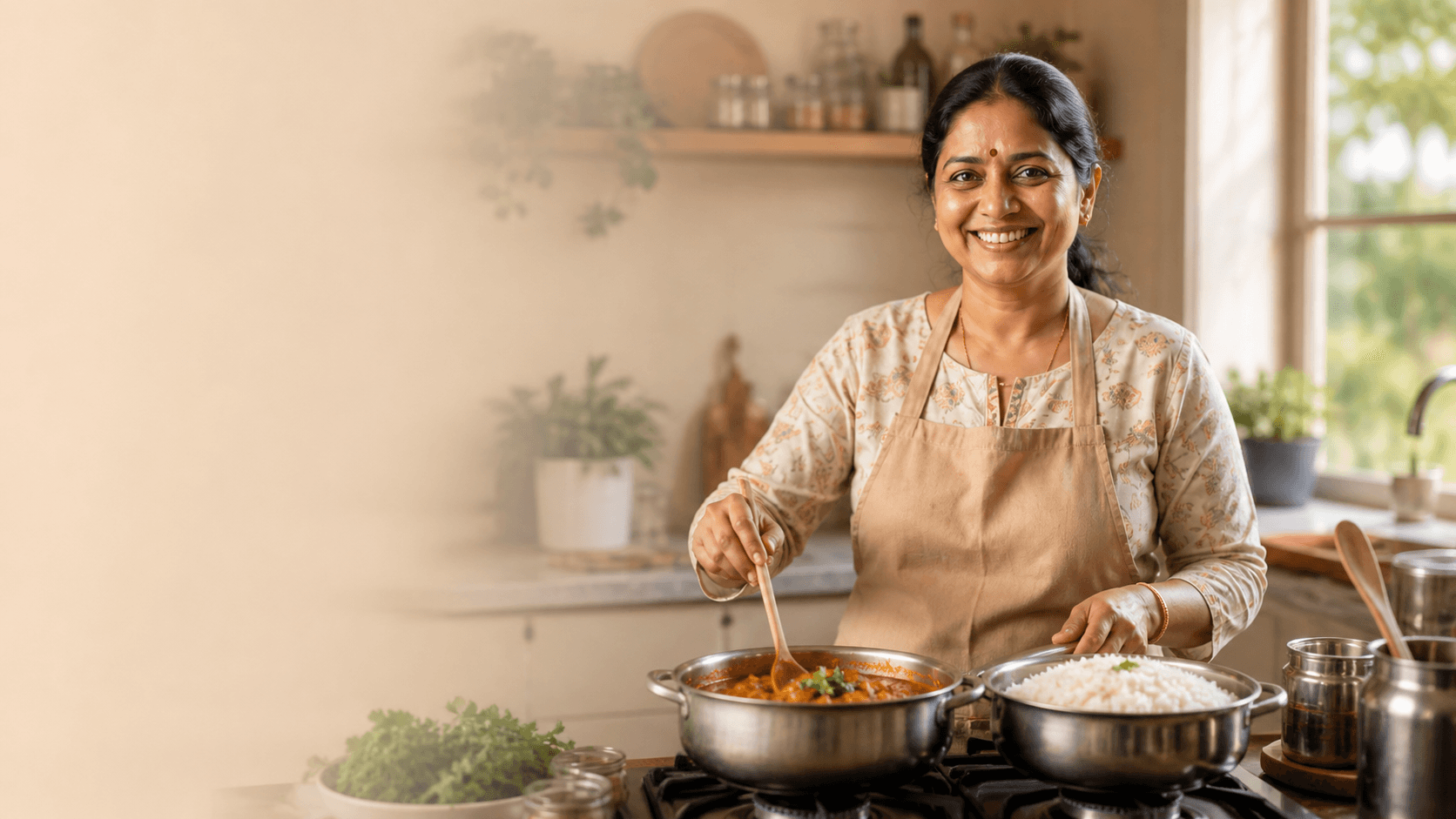 HomeChef preparing a fresh home-cooked meal